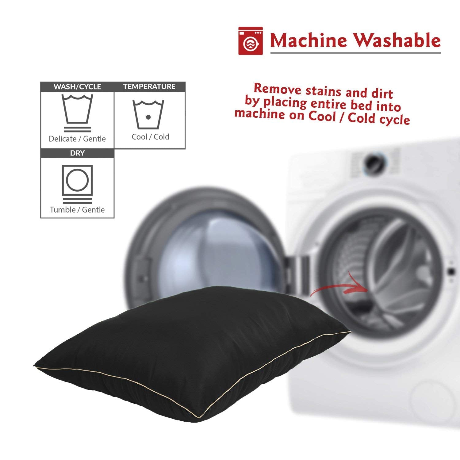 Majestic Pet Super Value Machine Washable Pet Dog Bed， Large， Black