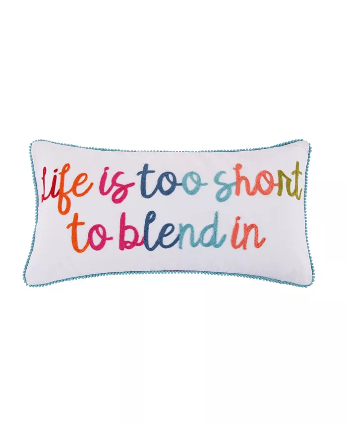 Levtex Jules Life Too Short Pom Decorative Pillow， 12