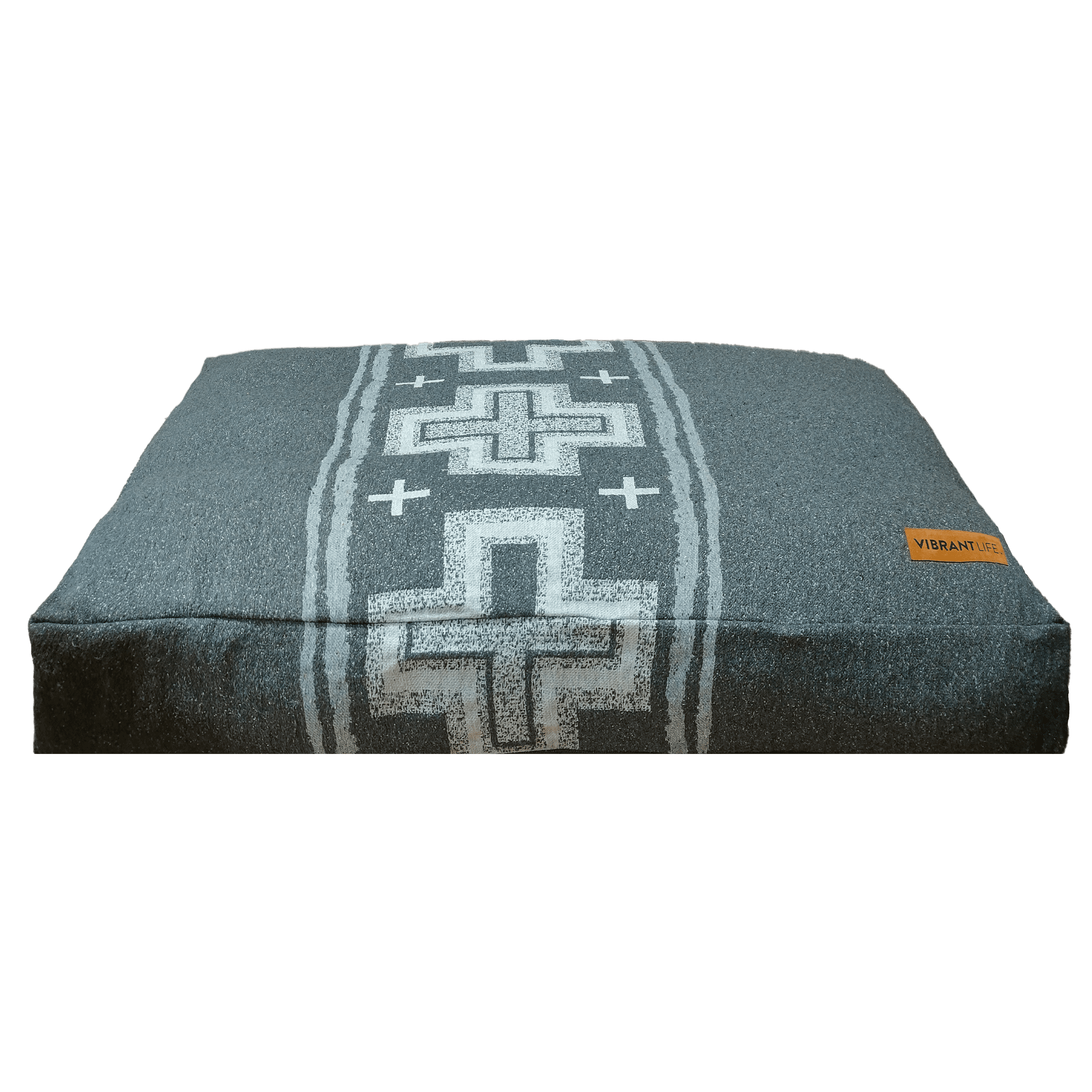 Vibrant Life Rectangular Jacquard Bed Grey for Medium Size Dog