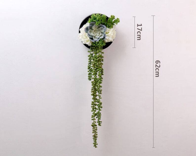 Unique Realistic 3D Rustic Faux Artificial Succulents Wall Art Tropica