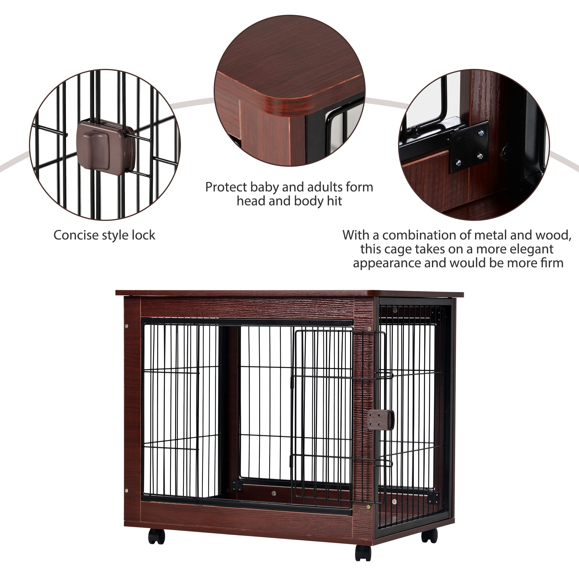 BATE Furniture Stytle Dog Crate for Medium Dog， 31