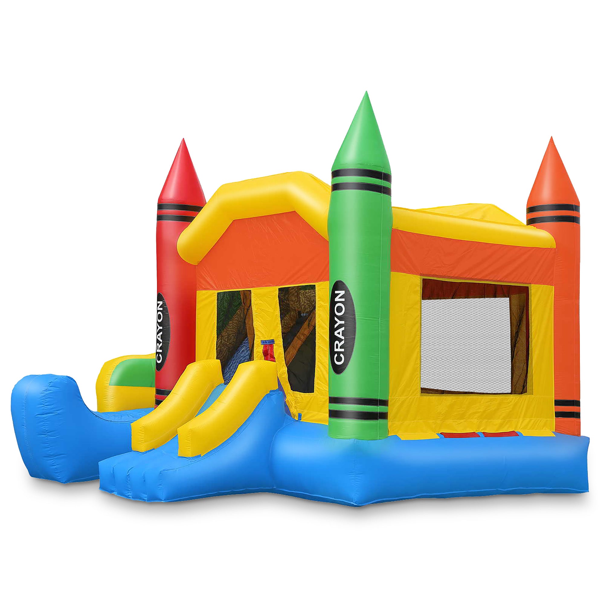 Cloud 9 Commercial Grade Crayon Castle Bounce House with Slide - 100% PVC 18' x 17' Bouncer - Inflatable Only