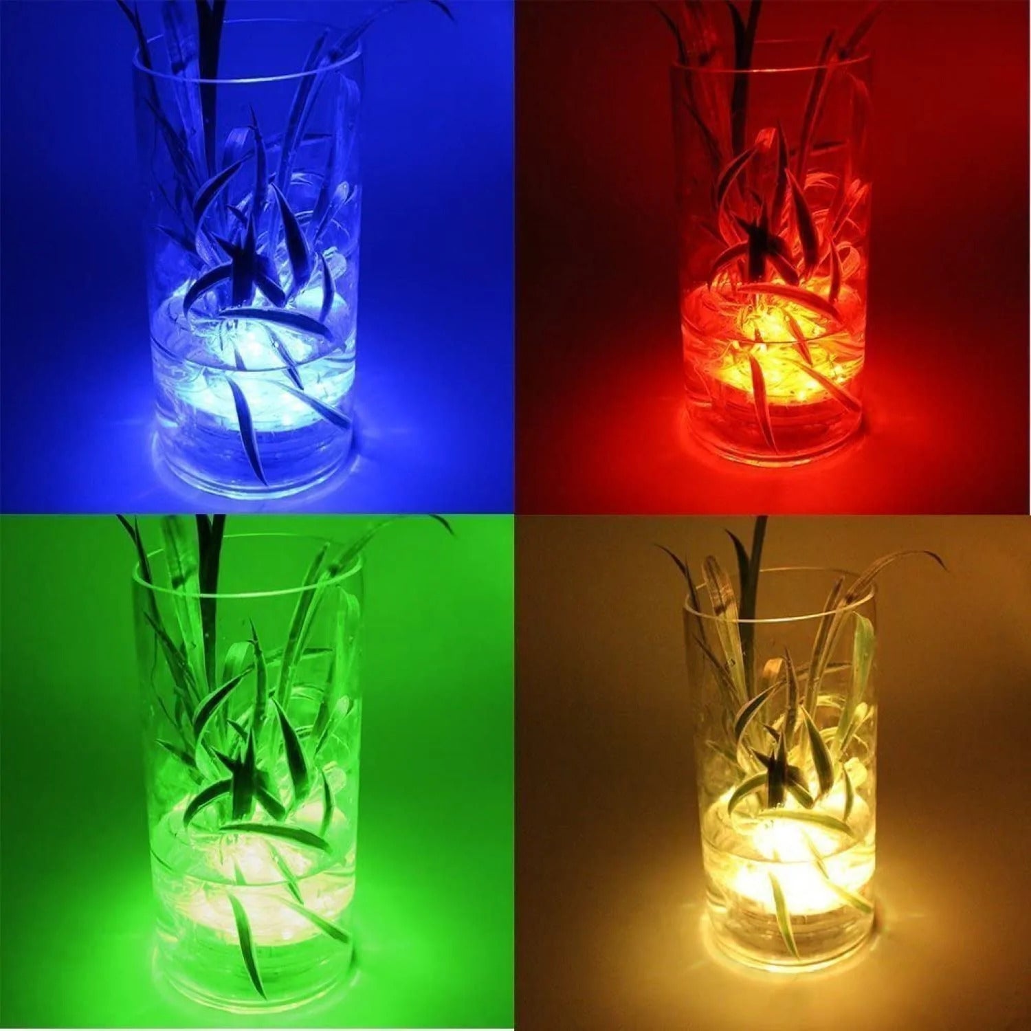 Discount Trends Submersible RGB LED Color Changing Waterproof Underwater Vase Tea Light Fish Tank Décor W/Remote New