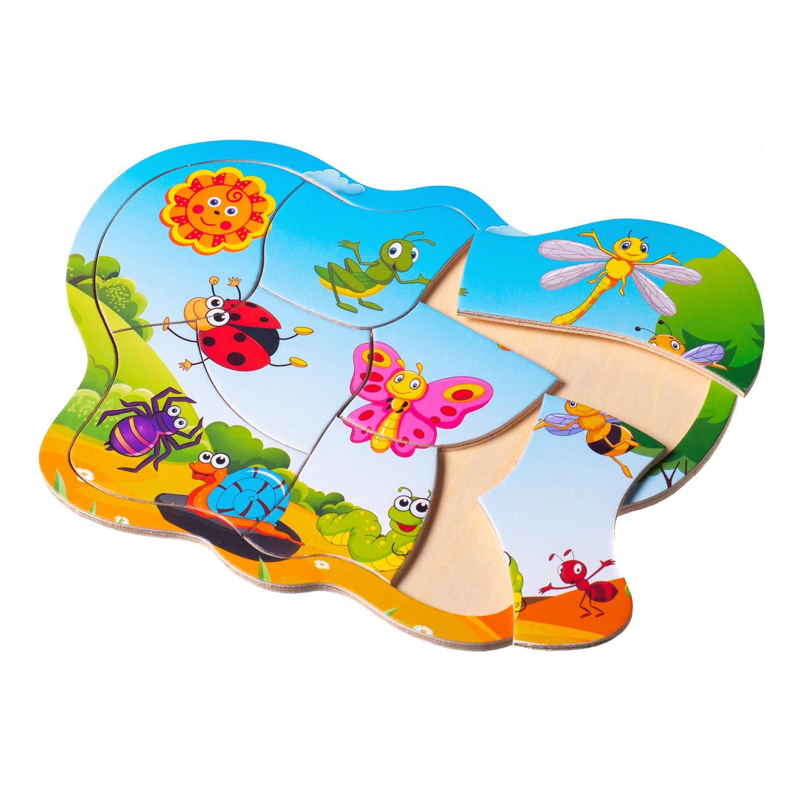 Eliiti Wooden Insects Jigsaw Puzzle for Toddlers 2 to 4 Years Old Boys Girls