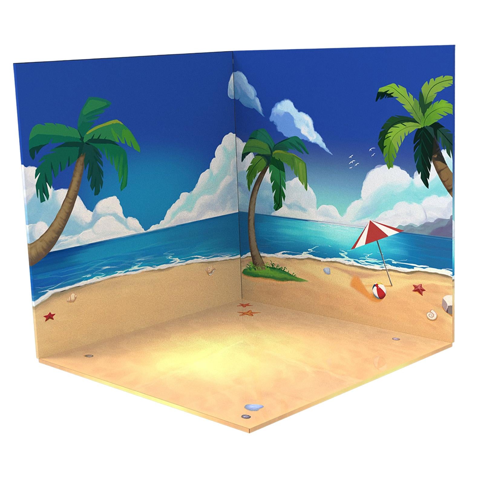 1/12 Backdrop Display Storage Collection Organizer Decoration for Action Figure Dolls， 1:12 Car Display Show Background Beach