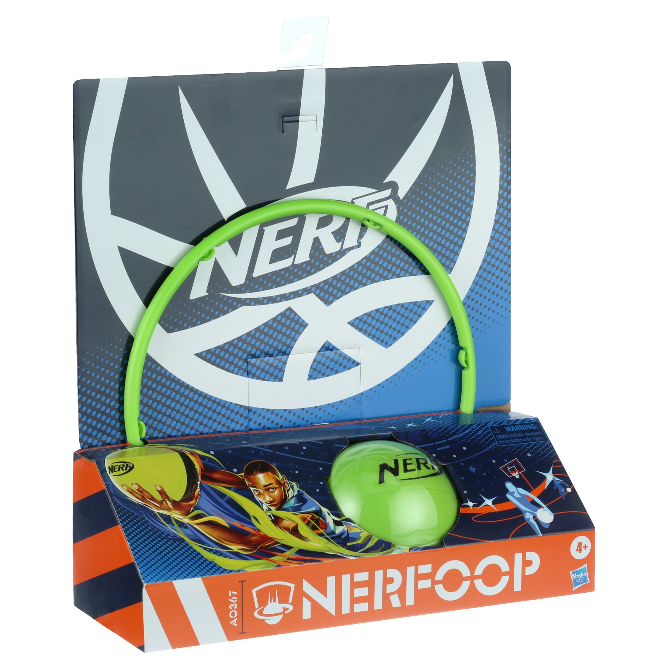 Nerf Nerfoop， The Classic Mini Foam Basketball and Hoop， Hooks On Doors