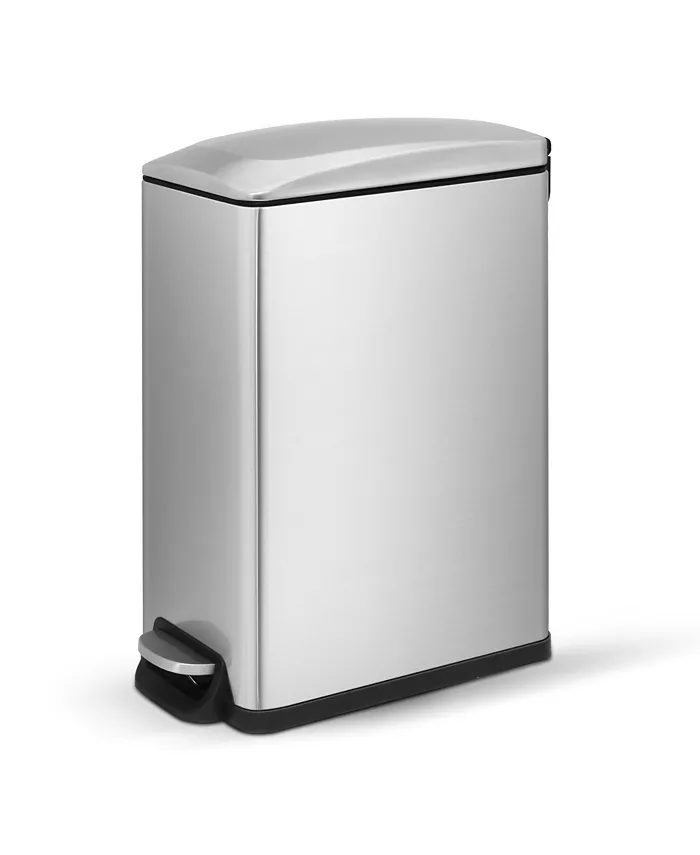 Mega Casa 12 Gal  45 Liter Slim Stainless Steel Step-on kitchen Trash Can