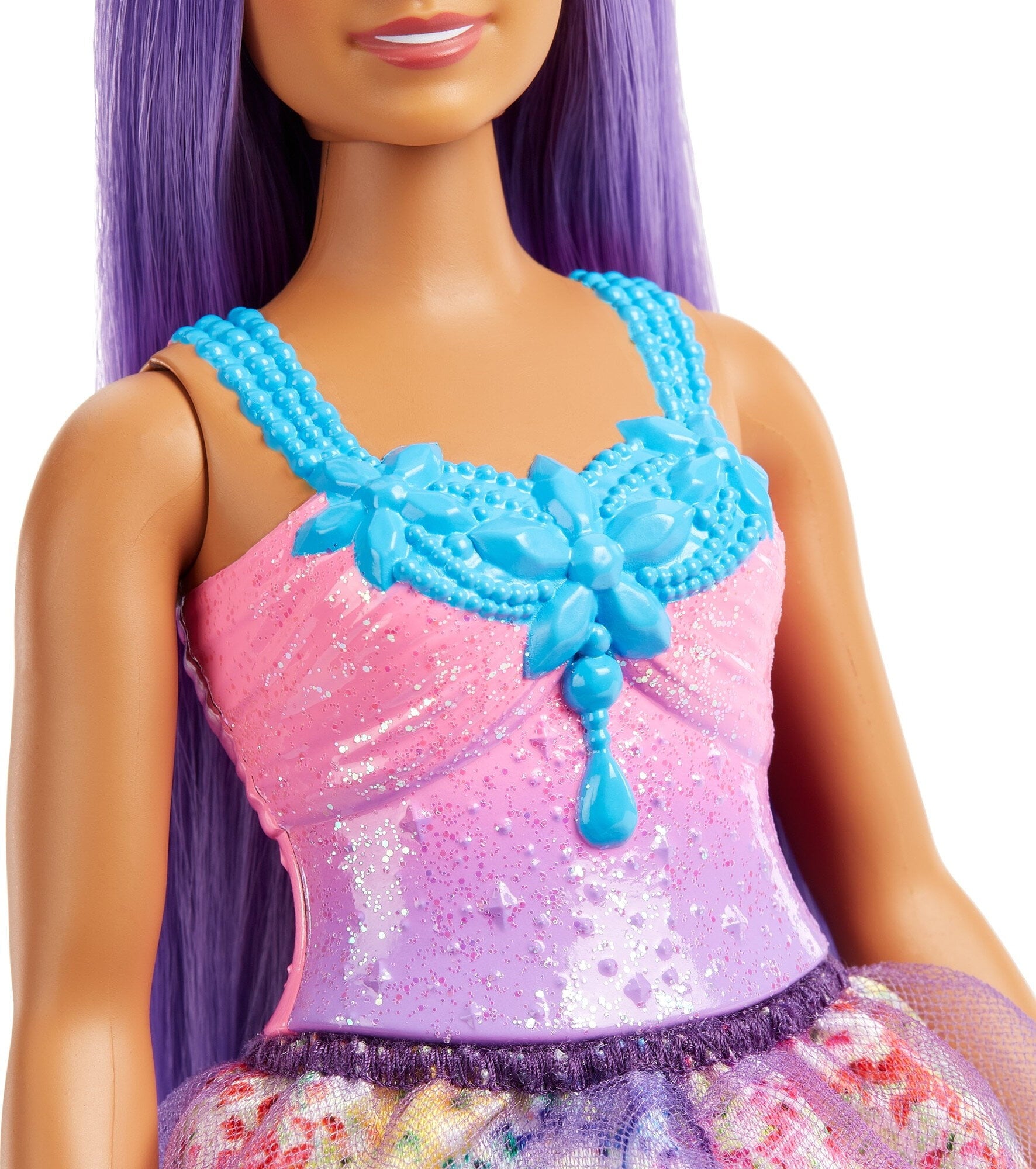 Barbie Dreamtopia Princess Doll & Accessories, Curvy Body, Purple Hair, Skirt, Necklace & Tiara