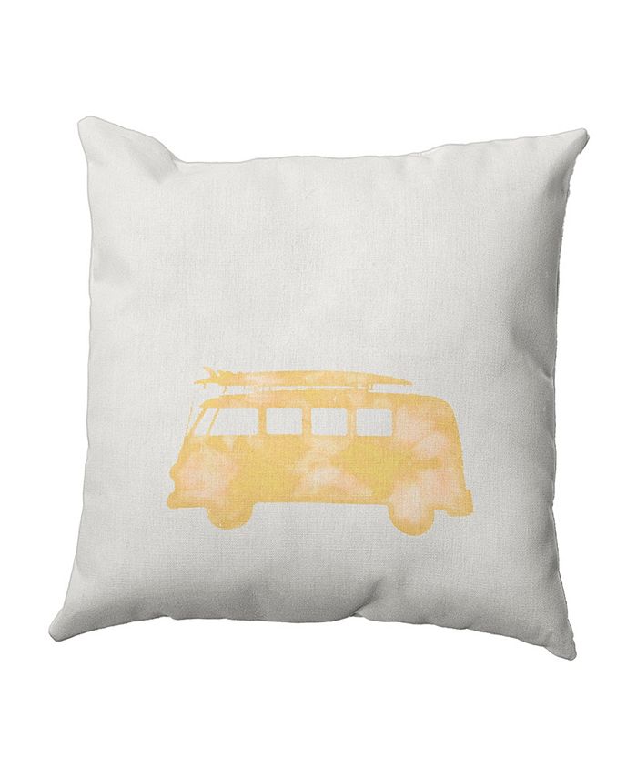 E by Design BeachDrive 16 Inch Yellow Decorative Nautical Throw Pillow
