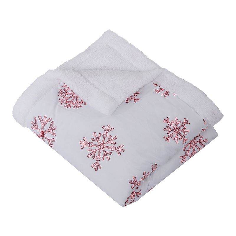 Levtex Home Red Snowflake Sherpa Throw