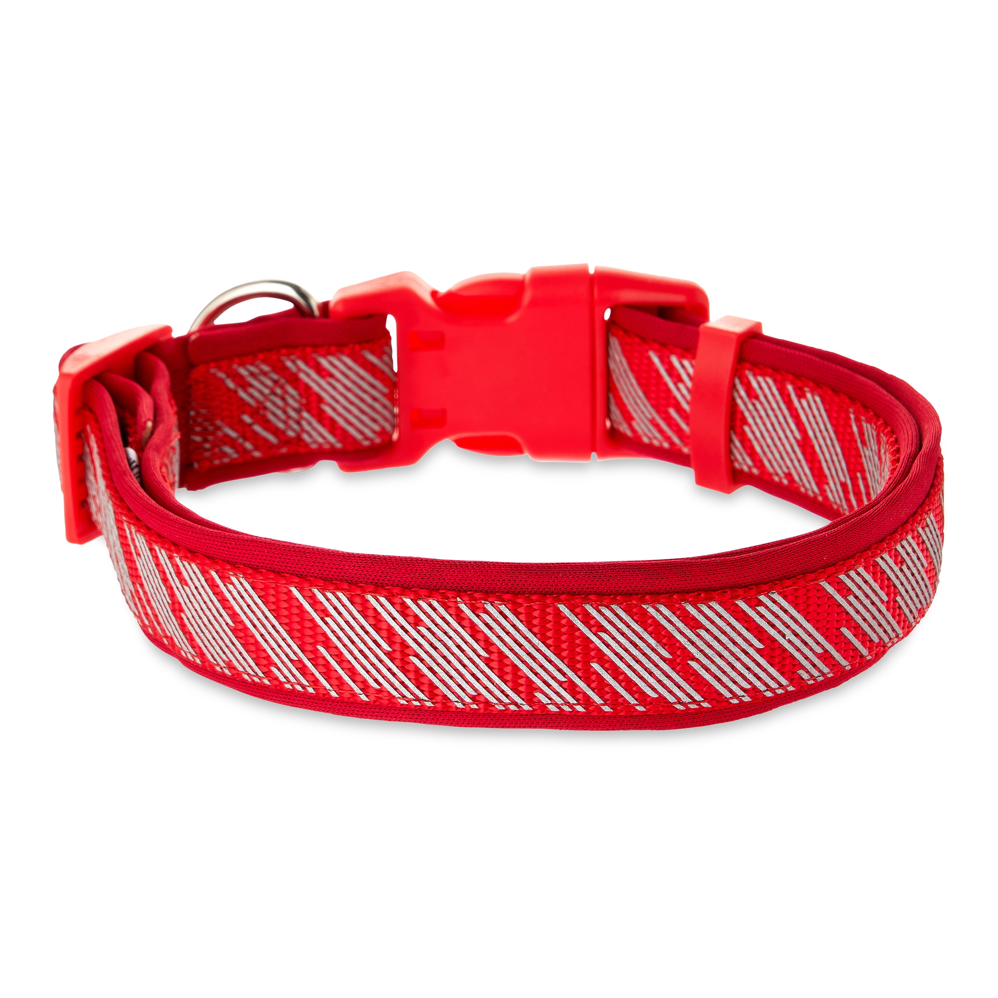 Vibrant Life Padded Reflective Dog Collar， Red， Large
