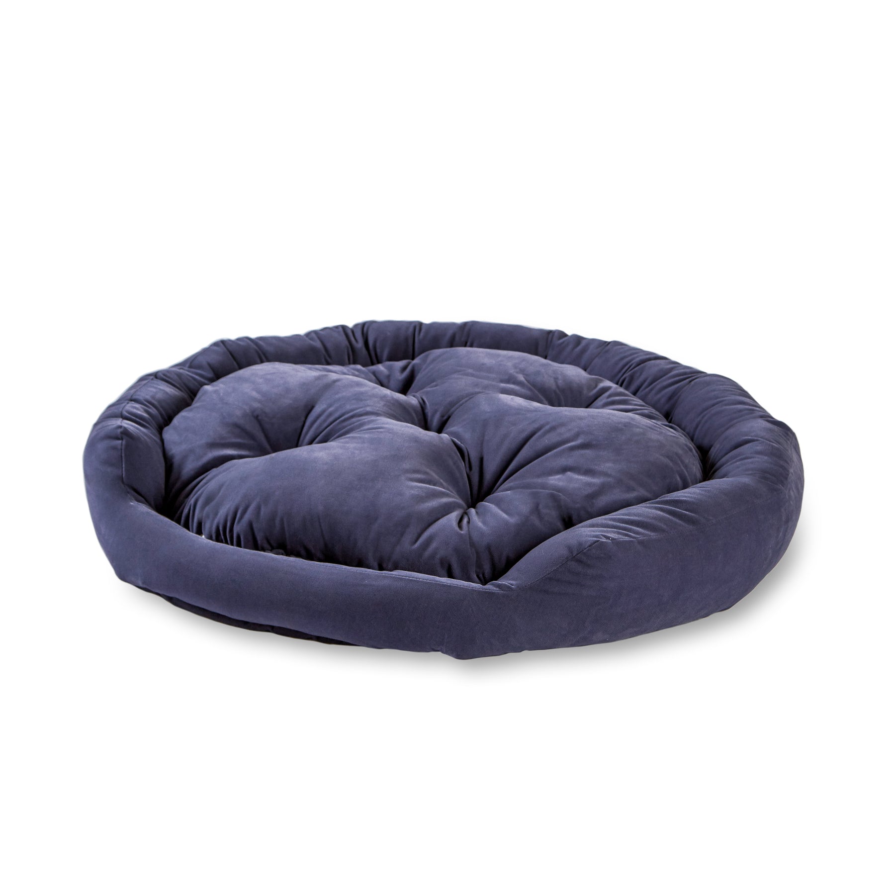 Happy Hounds Chloe Denim Sherpa Cuddler Donut Cat Bed