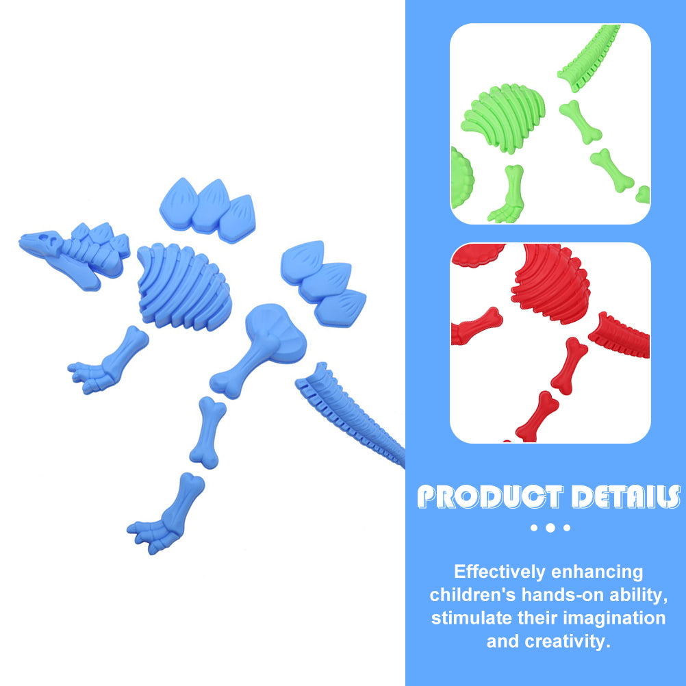 NICEXMAS 3pcs Dinosaur Sand Molds Dinosaur Fossil Sand Molds Multi-color Beach Toy Set