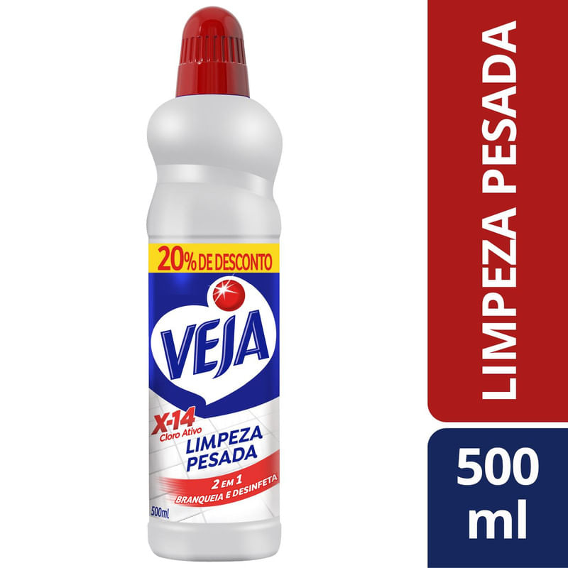 Limpador para Limpeza Pesada Cloro Ativo Embalagem Economica, Veja, 500ml