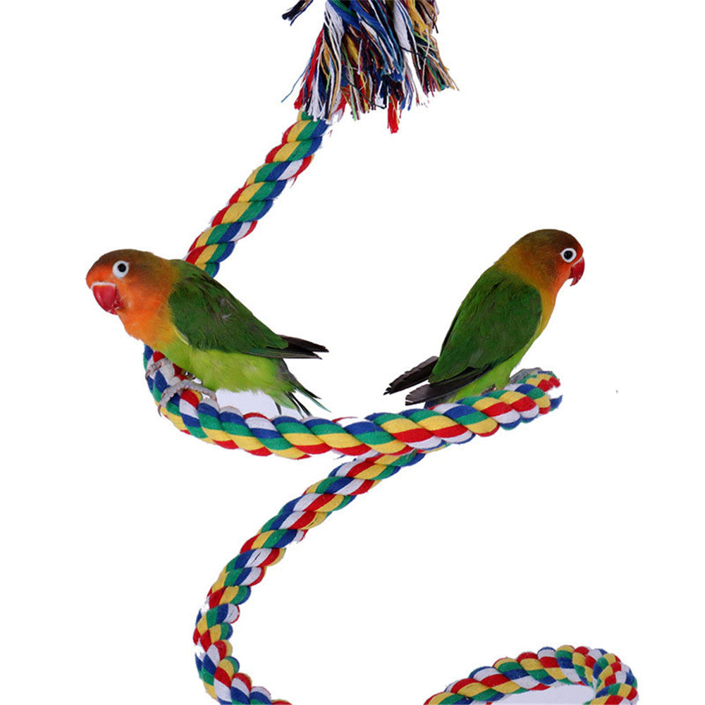 Beinou Parrot Hanging Braided Budgie Chew Rope Bird Cage Cockatiel Toy Pet Stand Swing