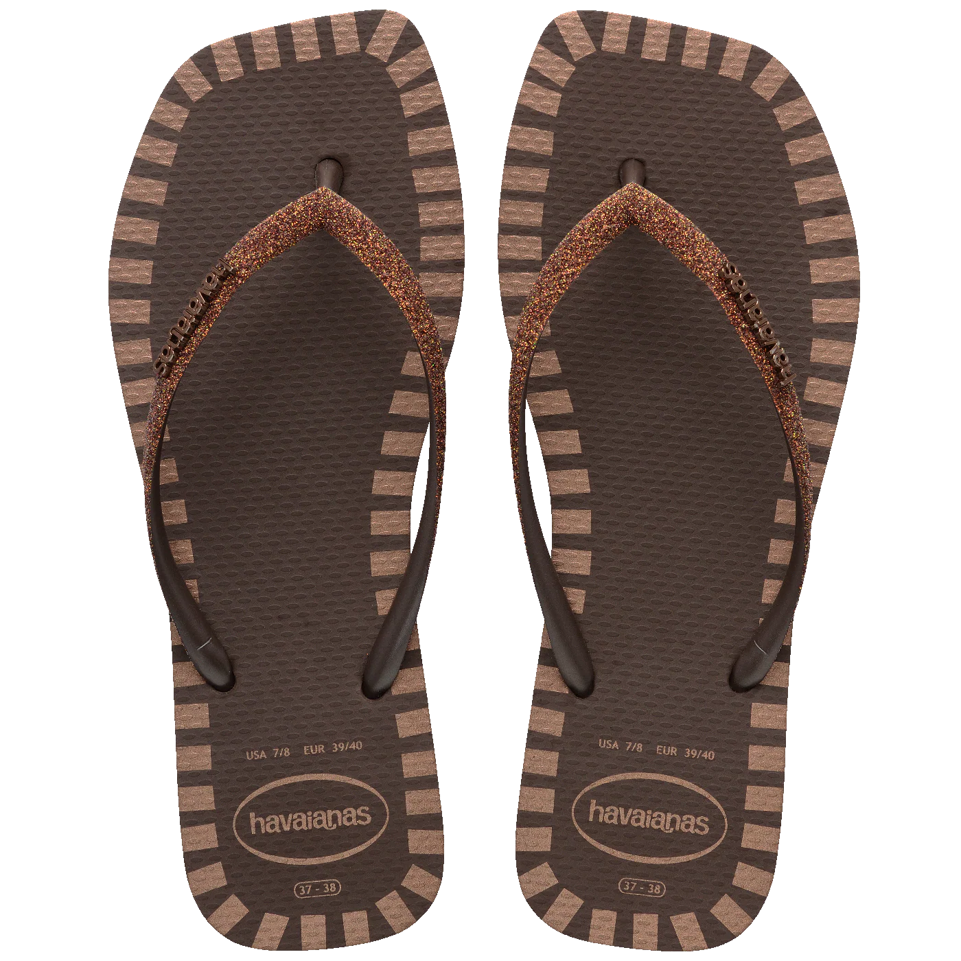 Chinelo Havaianas Slim Square Glitter Contour