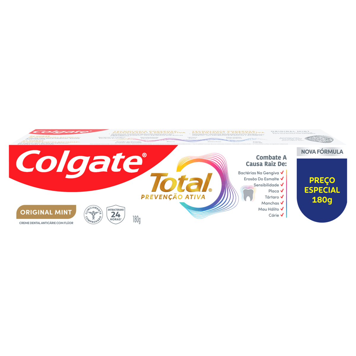 Creme Dental Original Mint Colgate Total Prevencao Ativa Caixa 180g