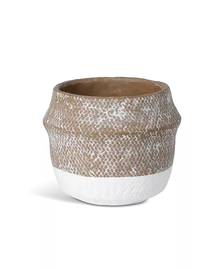 Park Hill Collection Woven Pattern Cement Pot Large