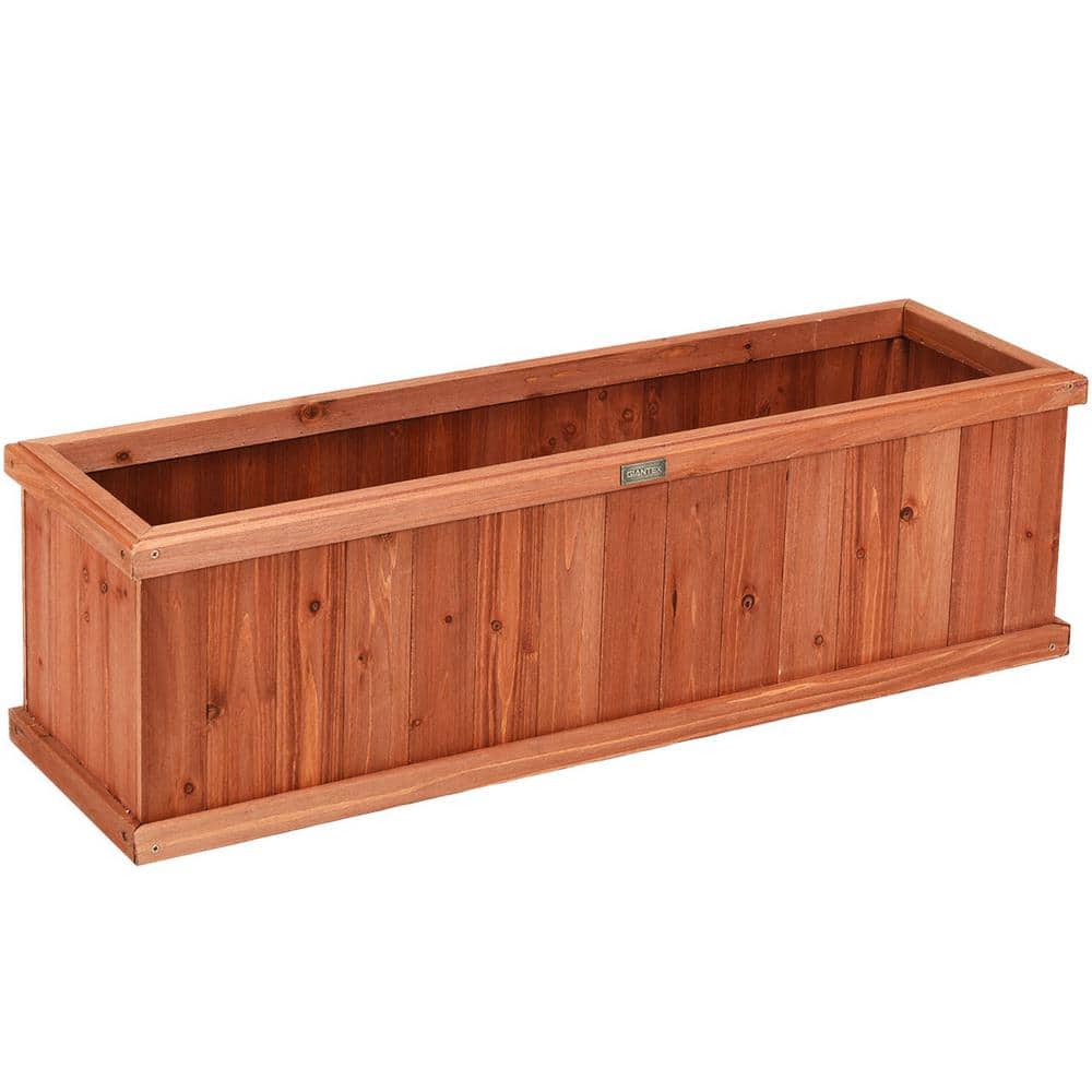 Costway 40 in. Rectangular Wooden Flower Planter Box Garden Yard Decorative Window Box GT3432