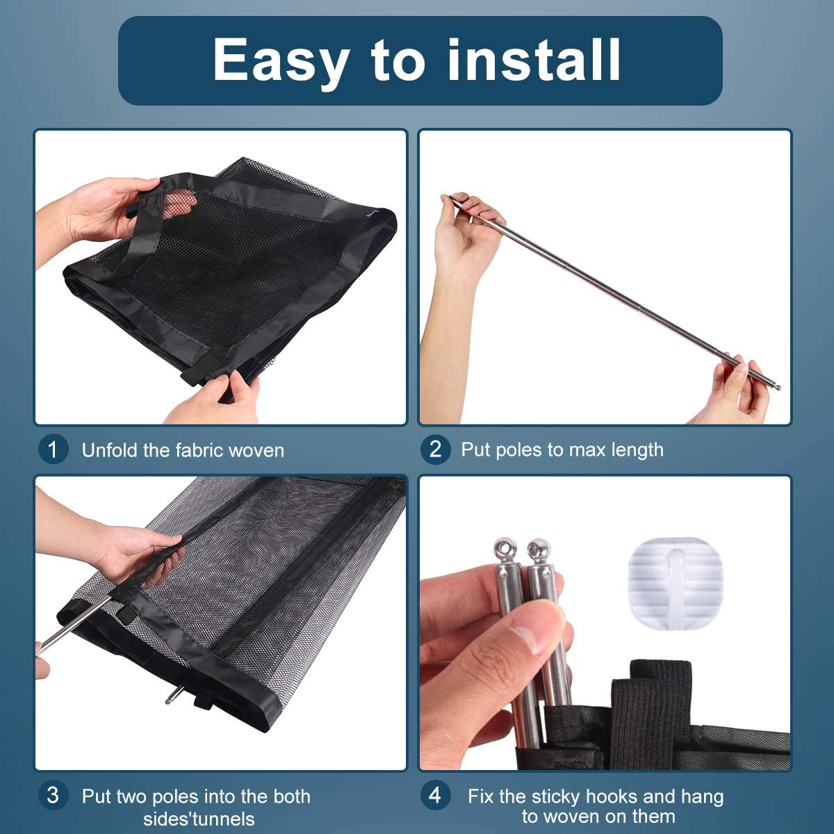 Magic Gate for Dogs， KZKR Pet Gate Dog Mesh Gate Safety Guard Gate for Stairs， Outdoor and Doorways Pet Isolation Net Safety Fence Install Anywhere