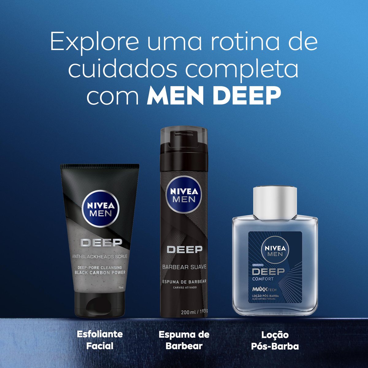 Antitranspirante Aerossol NIVEA MEN Deep Carvao Ativado MaxxTech 150ml