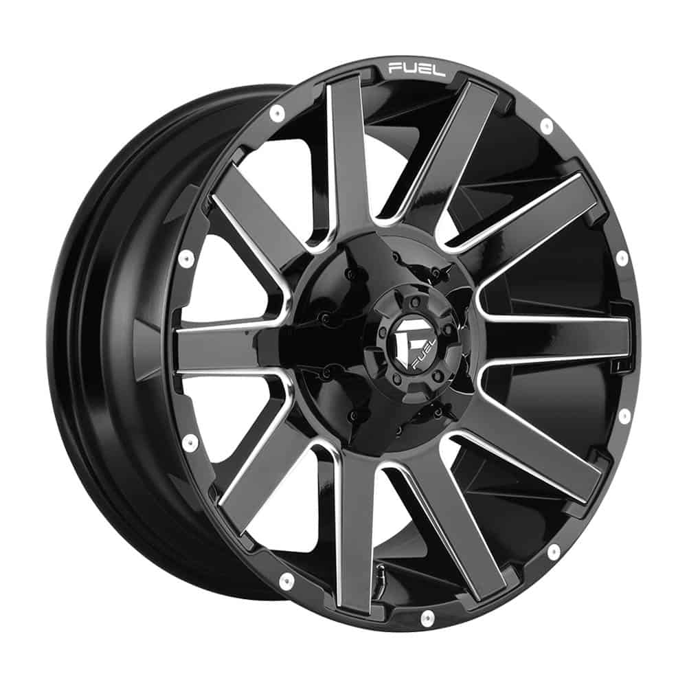 Fuel 1PC D615 CONTRA D615 24X12 6X135/5.5 GL-BLK-MIL -44MM