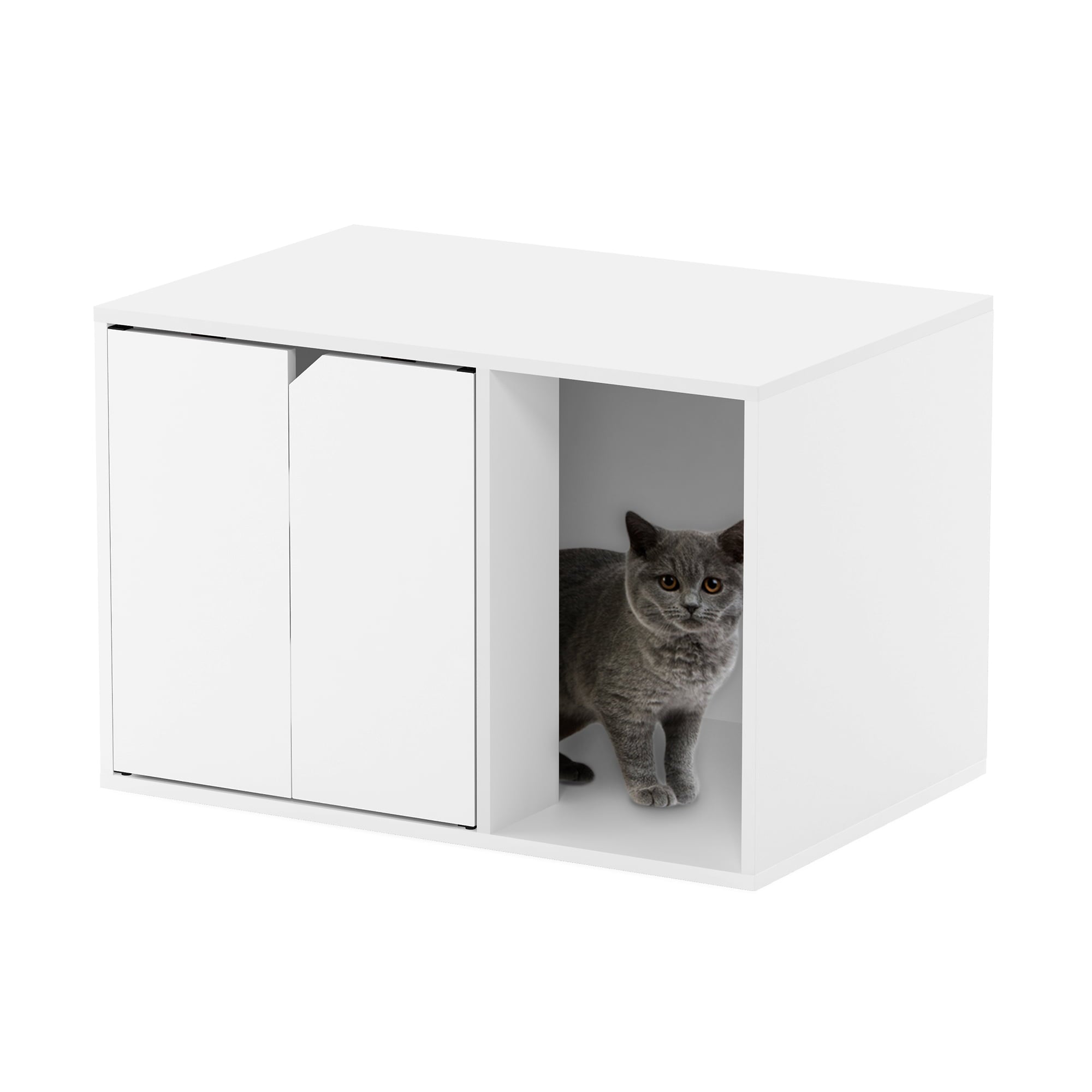 Furinno Peli Small Litter Box Enclosure， Solid White