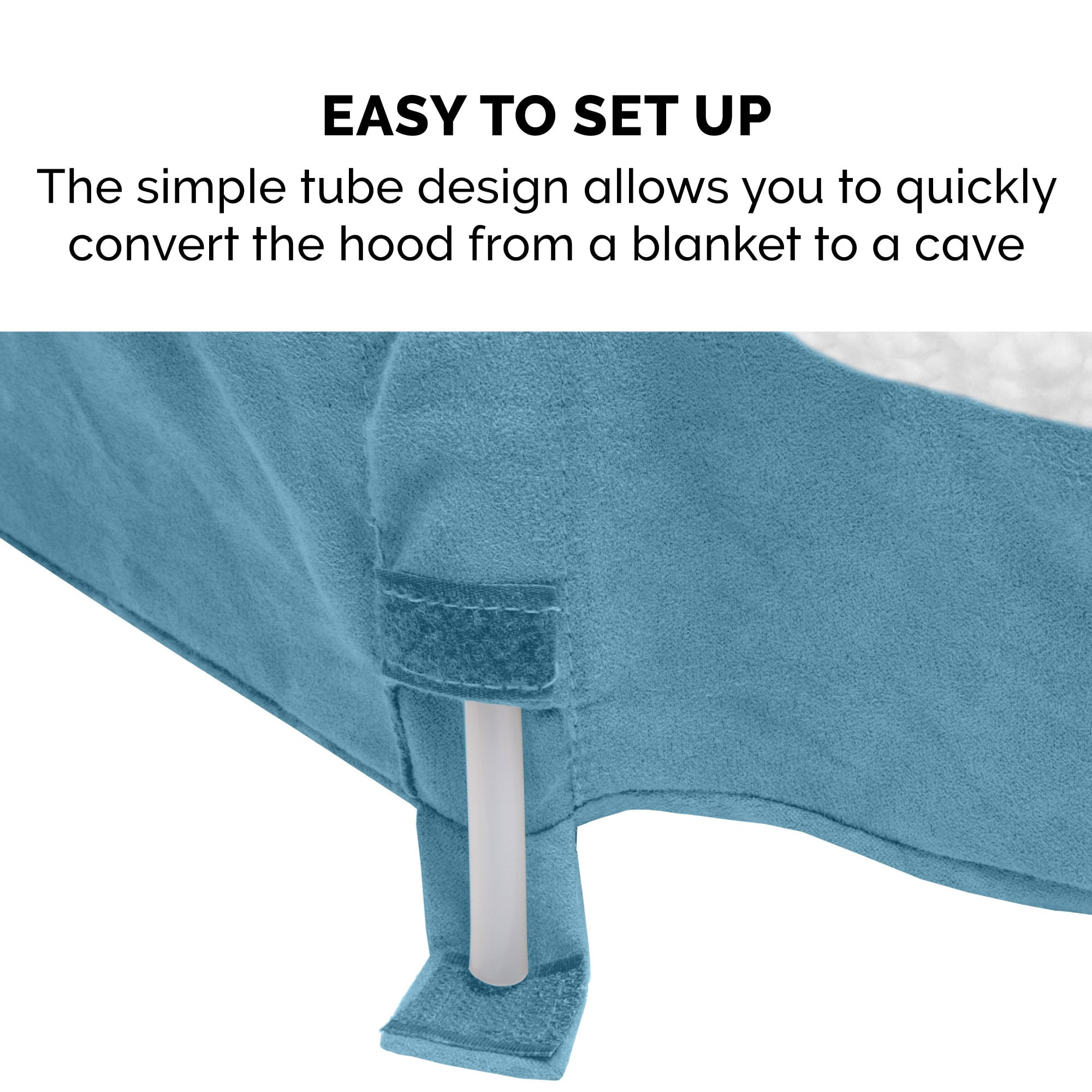 FurHaven Pet Products Orthopedic Faux Sheepskin Snuggery Burrow Pet Bed for Dogs and Cats， Blue， 44