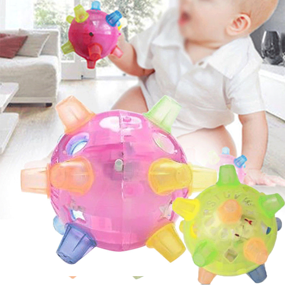 Sunisery Baby Music Ball Toy Jumping Activation Flashing Colorful Flash Bouncing Vibrating Ball