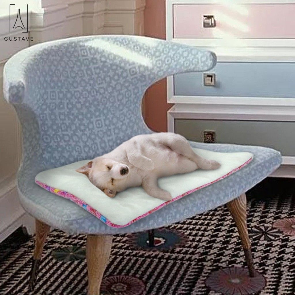 GustaveDesign Large Dog Pet Sleep Mat Soft Warm Reversible Fleece Crate Bed Mat Kennel Pad Cage Cushion for Large Small Medium Dog Cat 