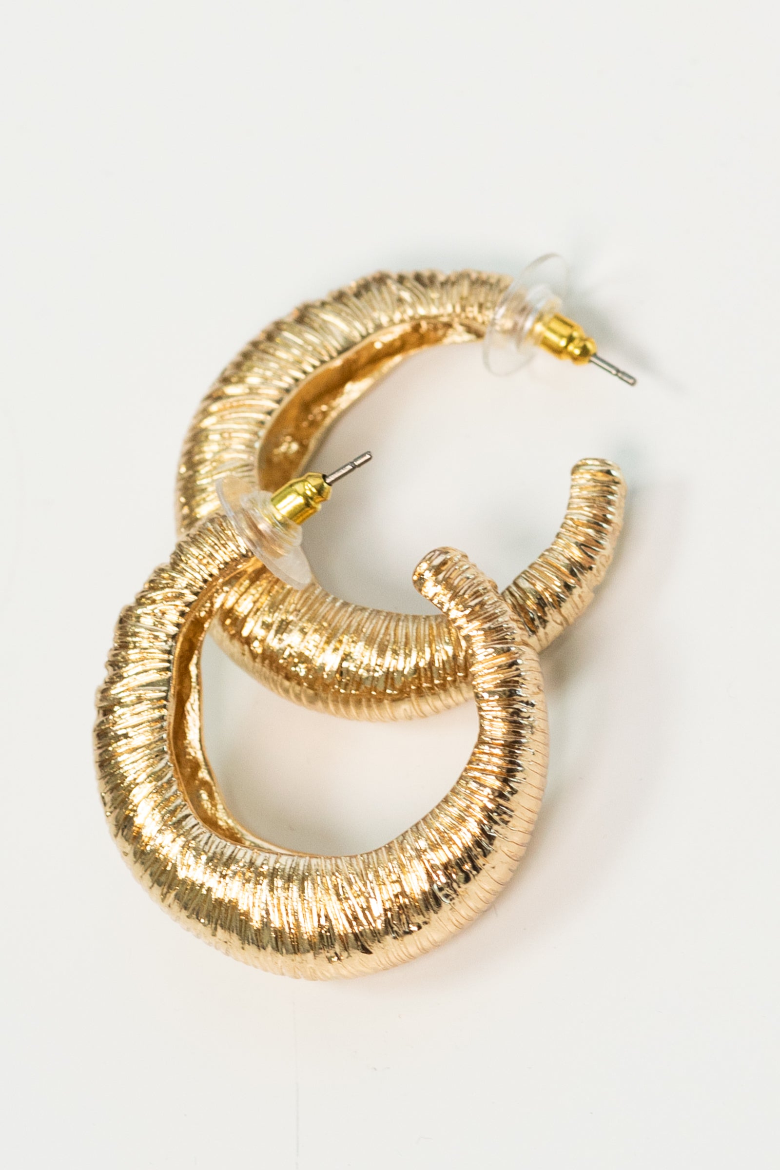 Modern Textured Chunky Hoop Earrings