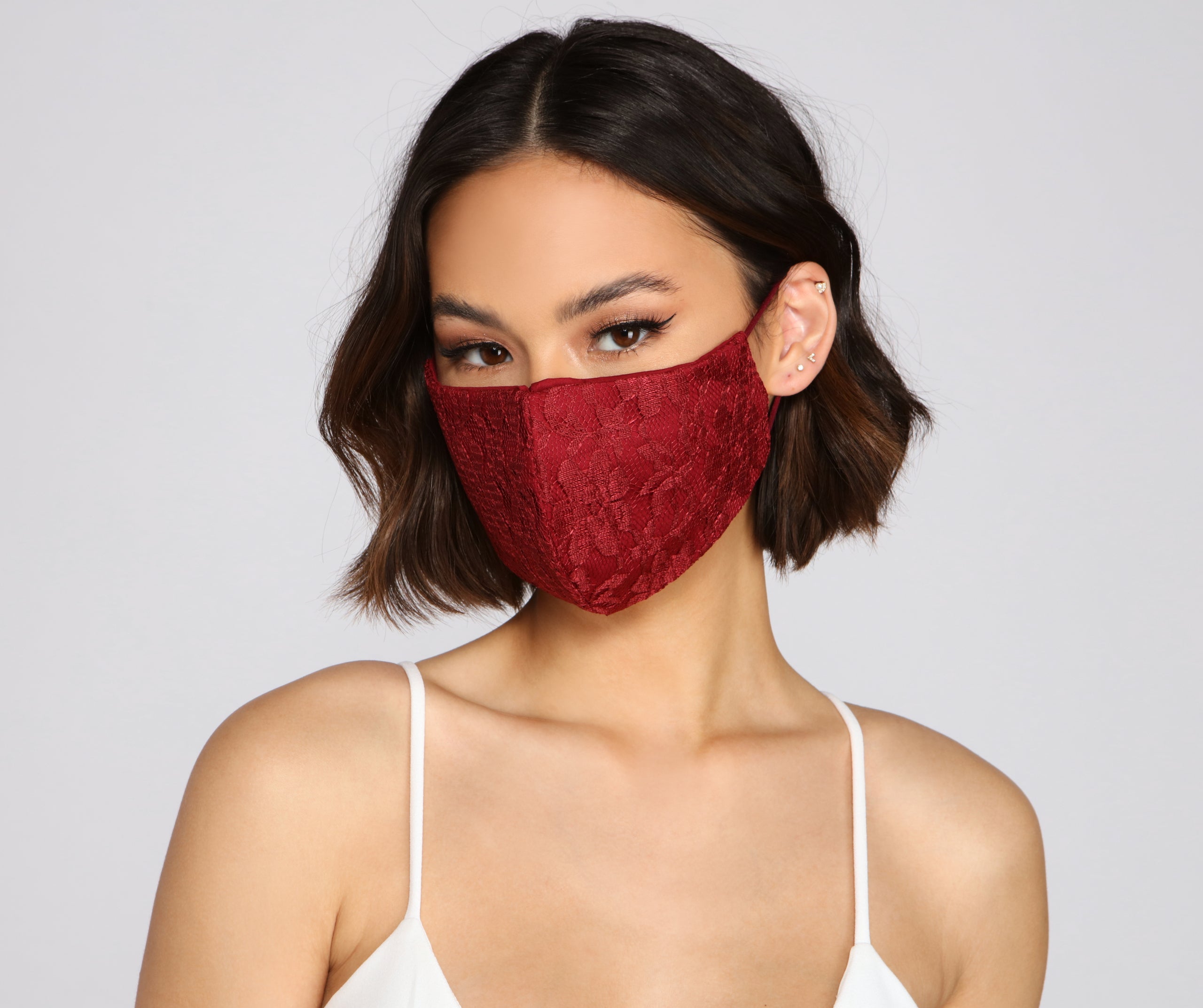 Three Pack Lace Detail Face Masks