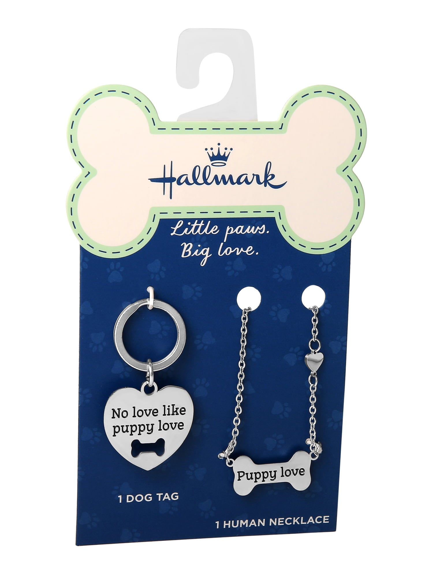 Connections from Hallmark Stainless Steel Dog Puppy Love Tag and Necklace Set