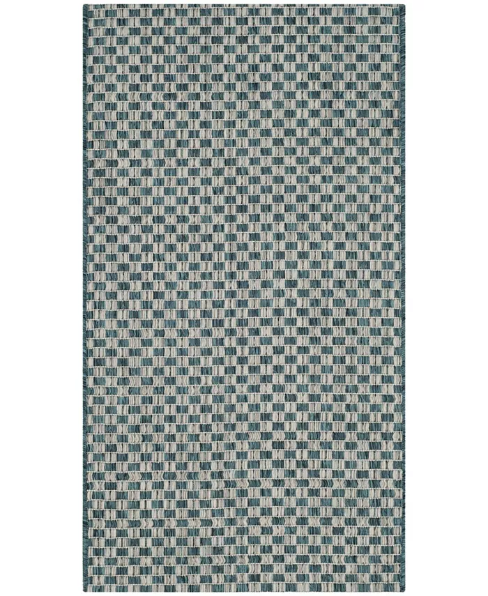 Safavieh Courtyard Turquoise and Light Gray 2' x 3'7