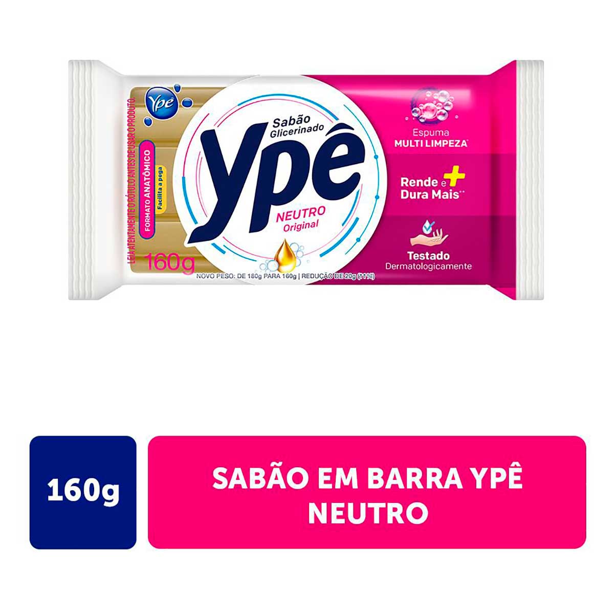 Sabao em Barra Ype Neutro 160g