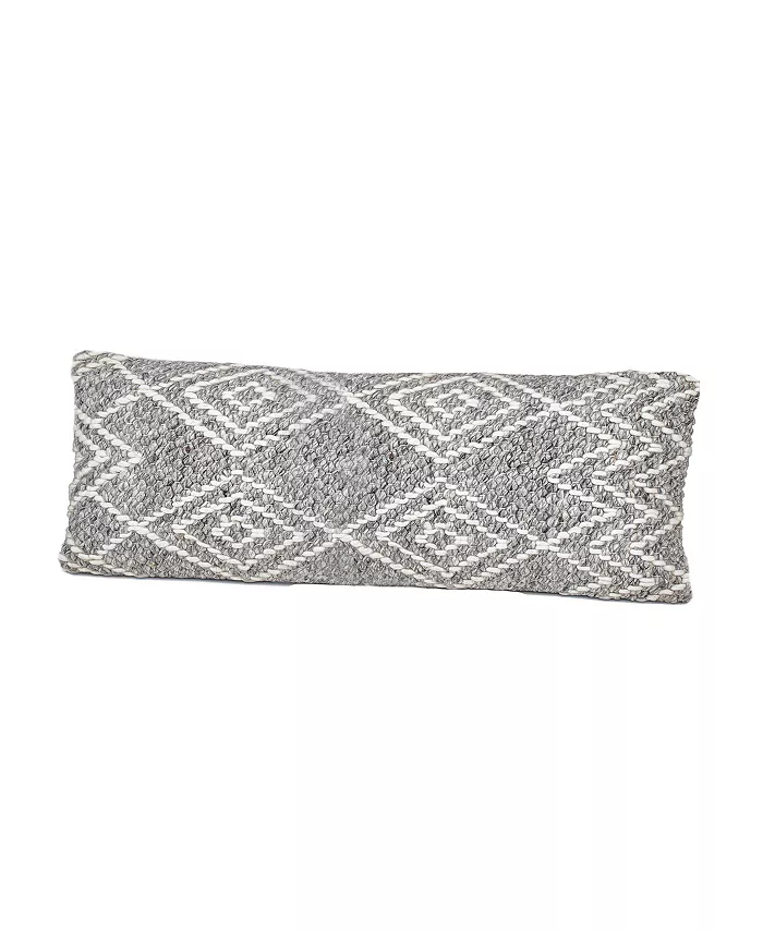 Anaya Home Grey Diamond Woven Down Alternative Long Pillow