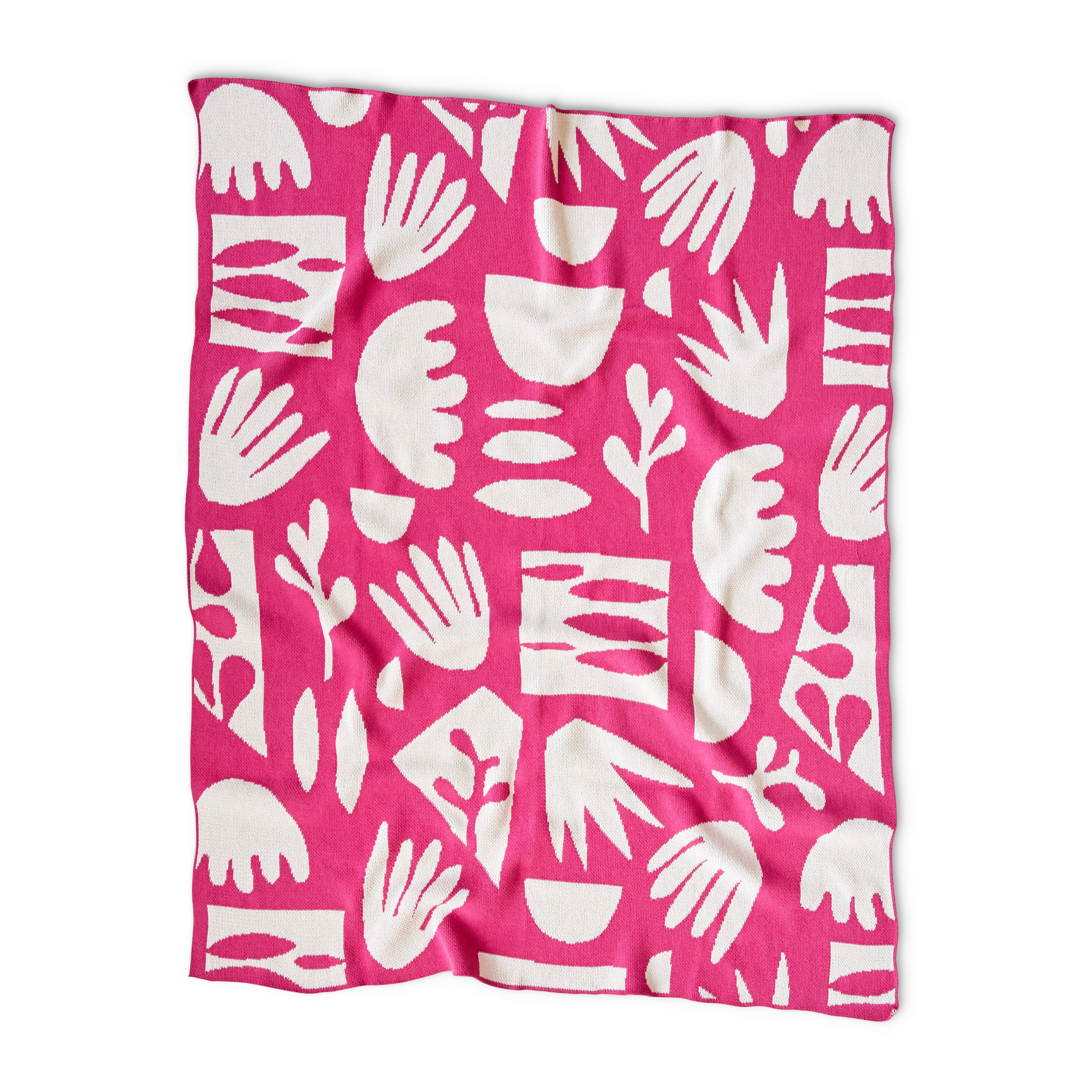 Succulents Fuchsia Throw Blanket