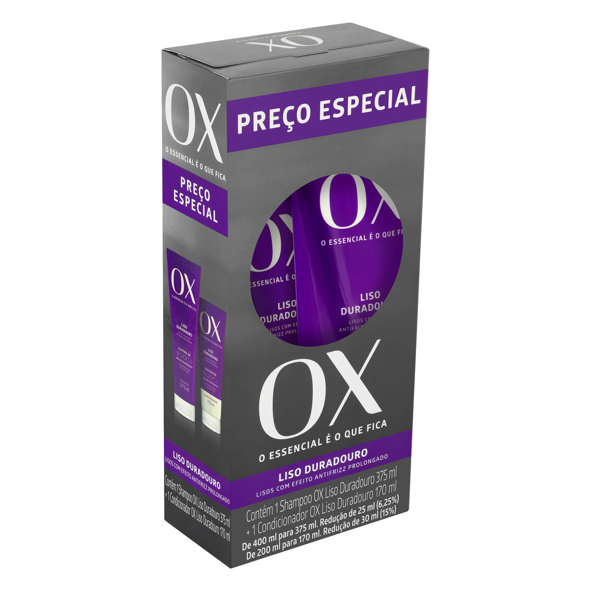Kit de Shampoo e Condicionador Ox Cosmeticos Liso Duradouro