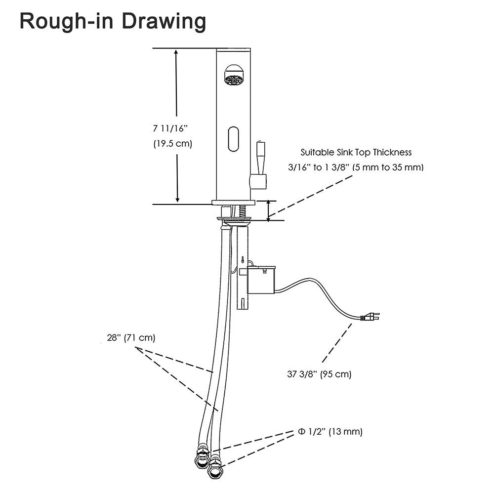 Aquaterior Touchless Lavatory Sink Faucet Hot & Cold 8