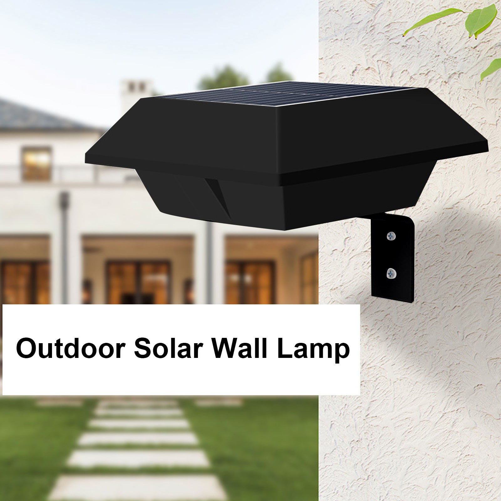 Walmeck Solar Waterproof Wall Light Outdoor Courtyard Decoration LEDs Solar Powered Landscape  Lamp