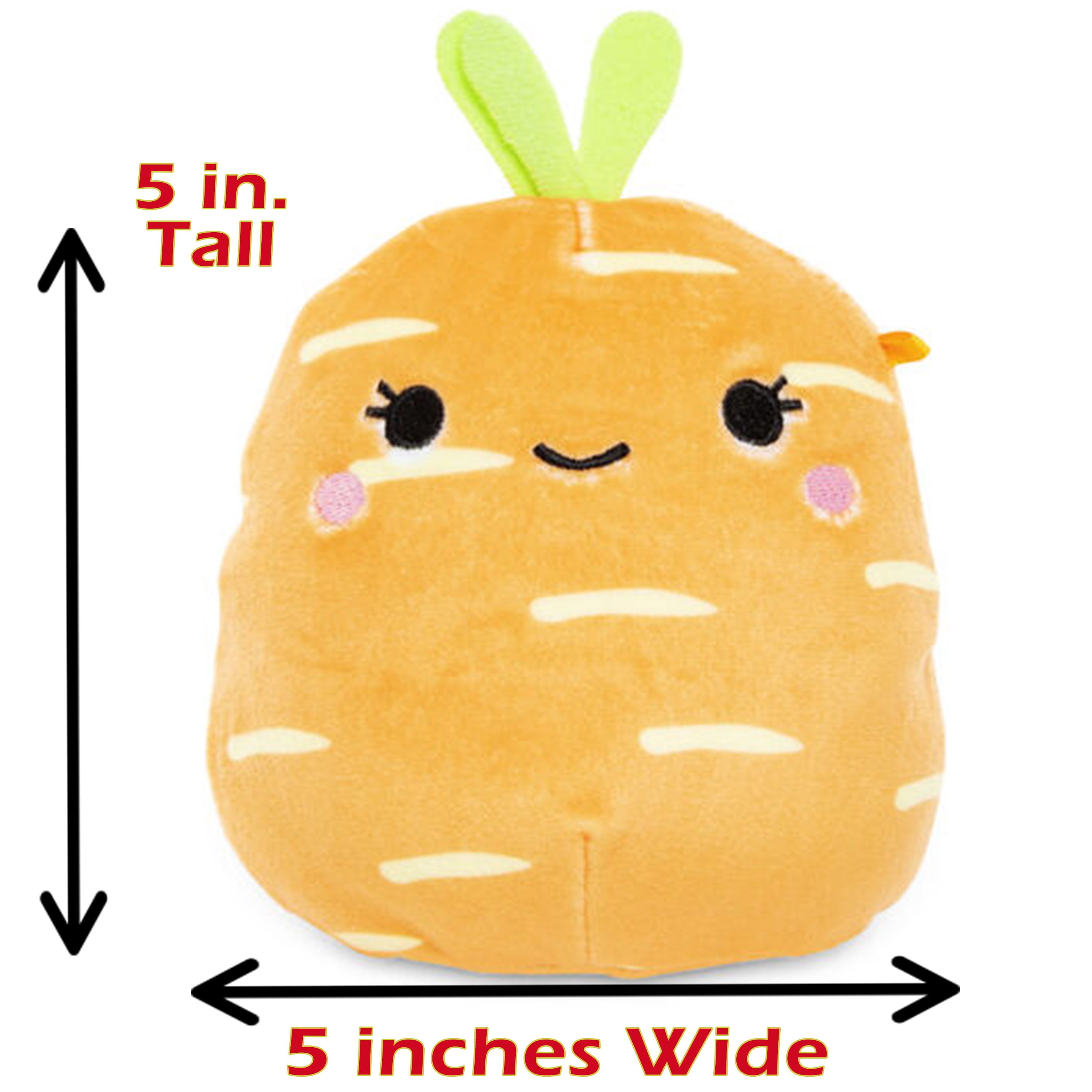 Squishmallows Mini 5 inch Caroleena the Carrot Plush Toy， Super Soft Plush Stuffed Animal， Orange