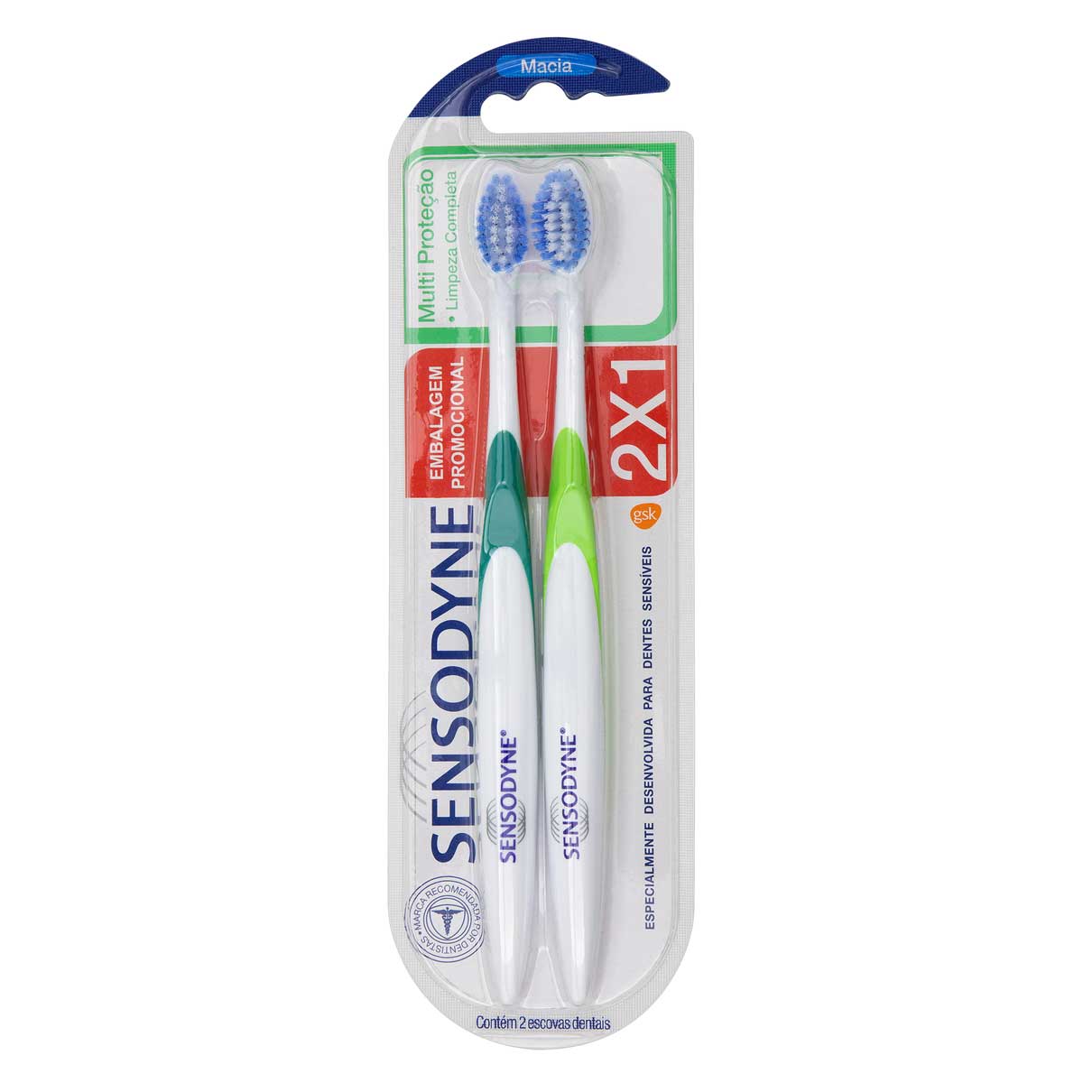 Kit Sensodyne Escova de Dente Multiprotecao para Dentes Sensiveis com 2 Escovas Dentais