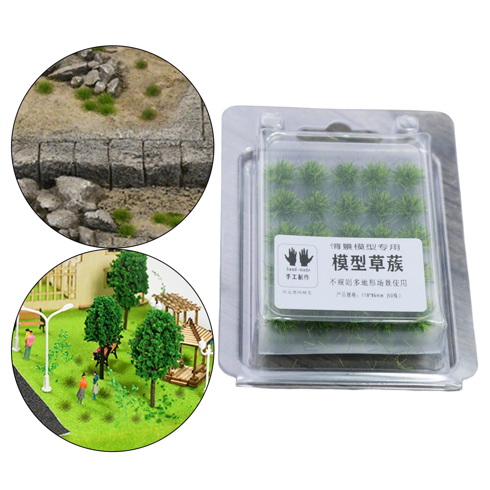 50Pcs Grass Bush Plant Scene Scene War Gaming Static Scenery Miniature B