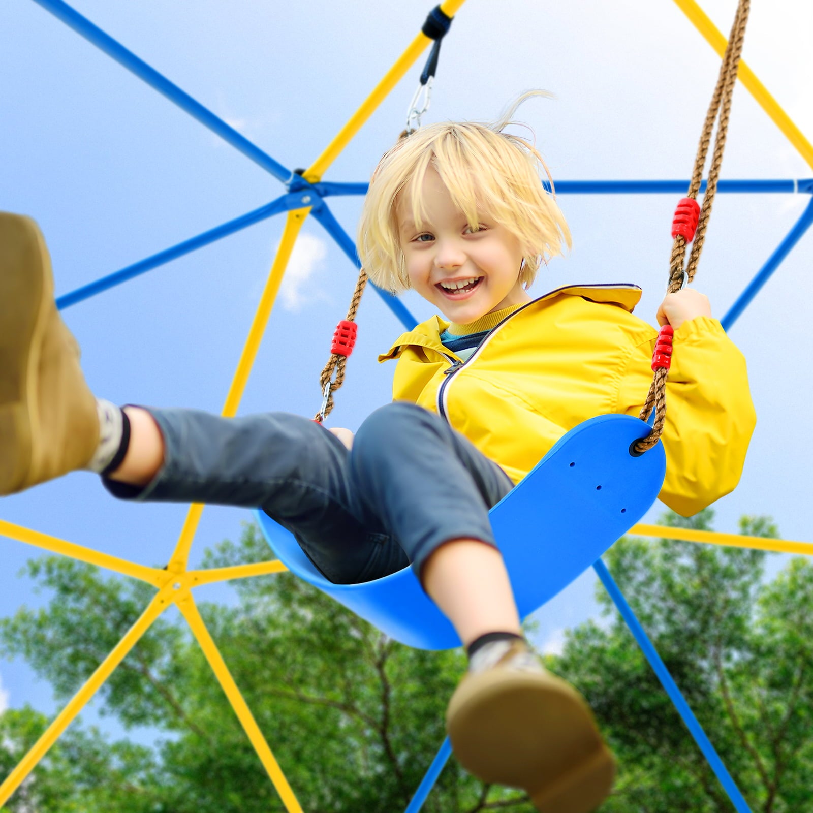 JUGADER 10' Climbing Dome with Swing and Hammock for Kids