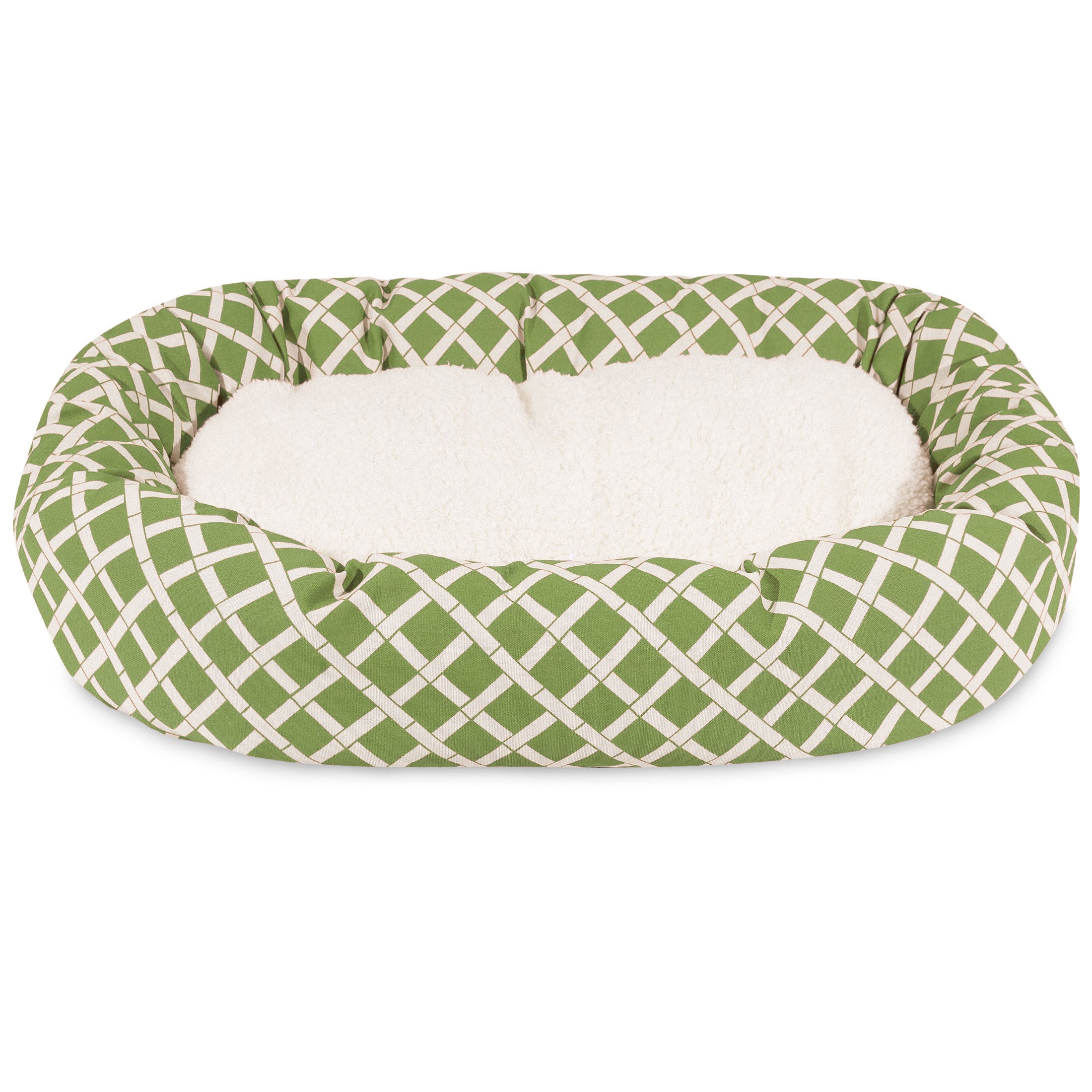 Majestic Pet | Bamboo Sherpa Bagel Pet Bed For Dogs， Sage， Extra Large
