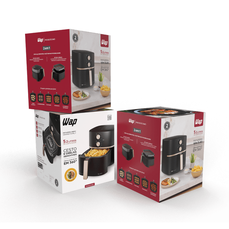 Fritadeira Elétrica WAP Air Fryer Grand Family 5,2L