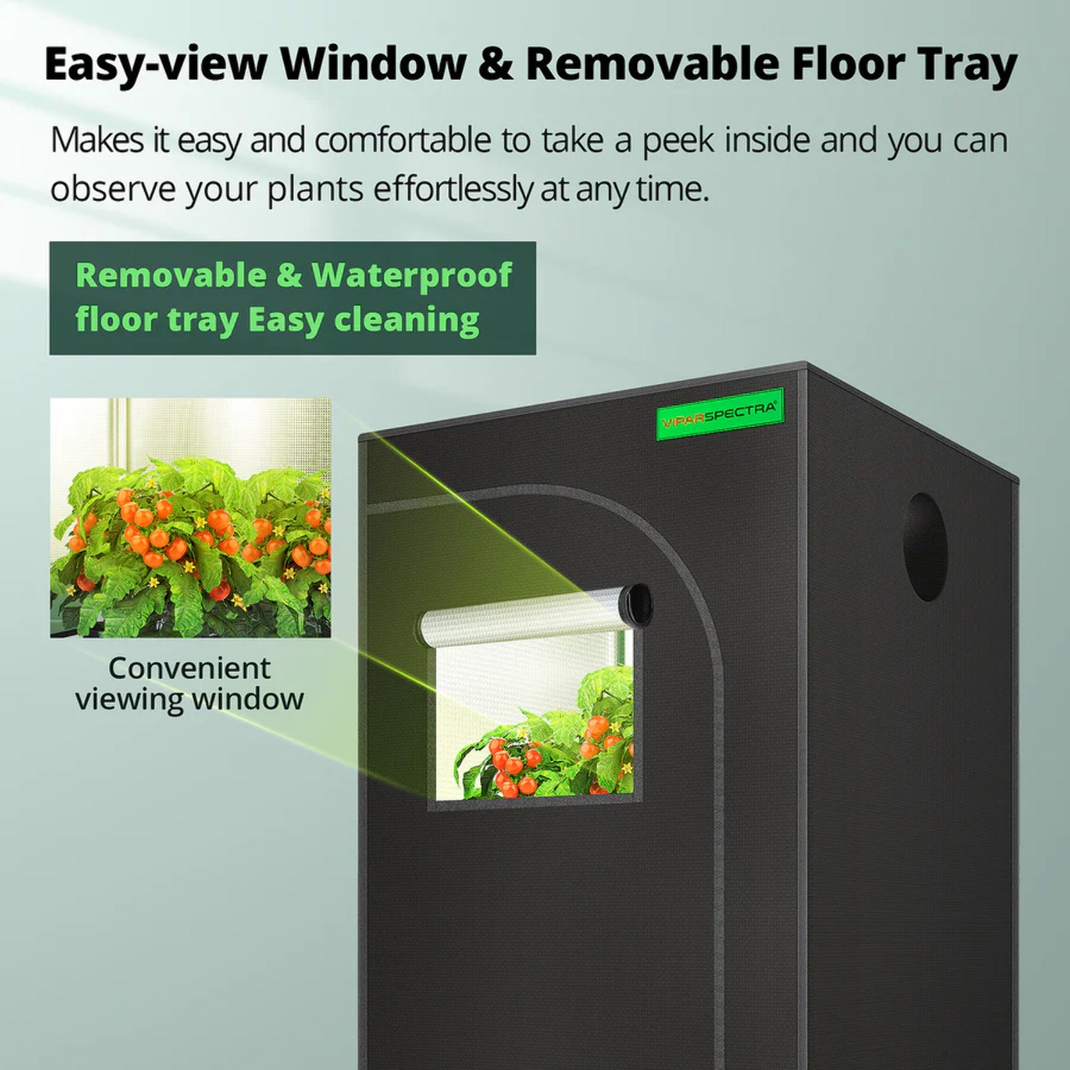 ViparSpectra Mylar Hydroponic Grow Tent 24”x24”x48”