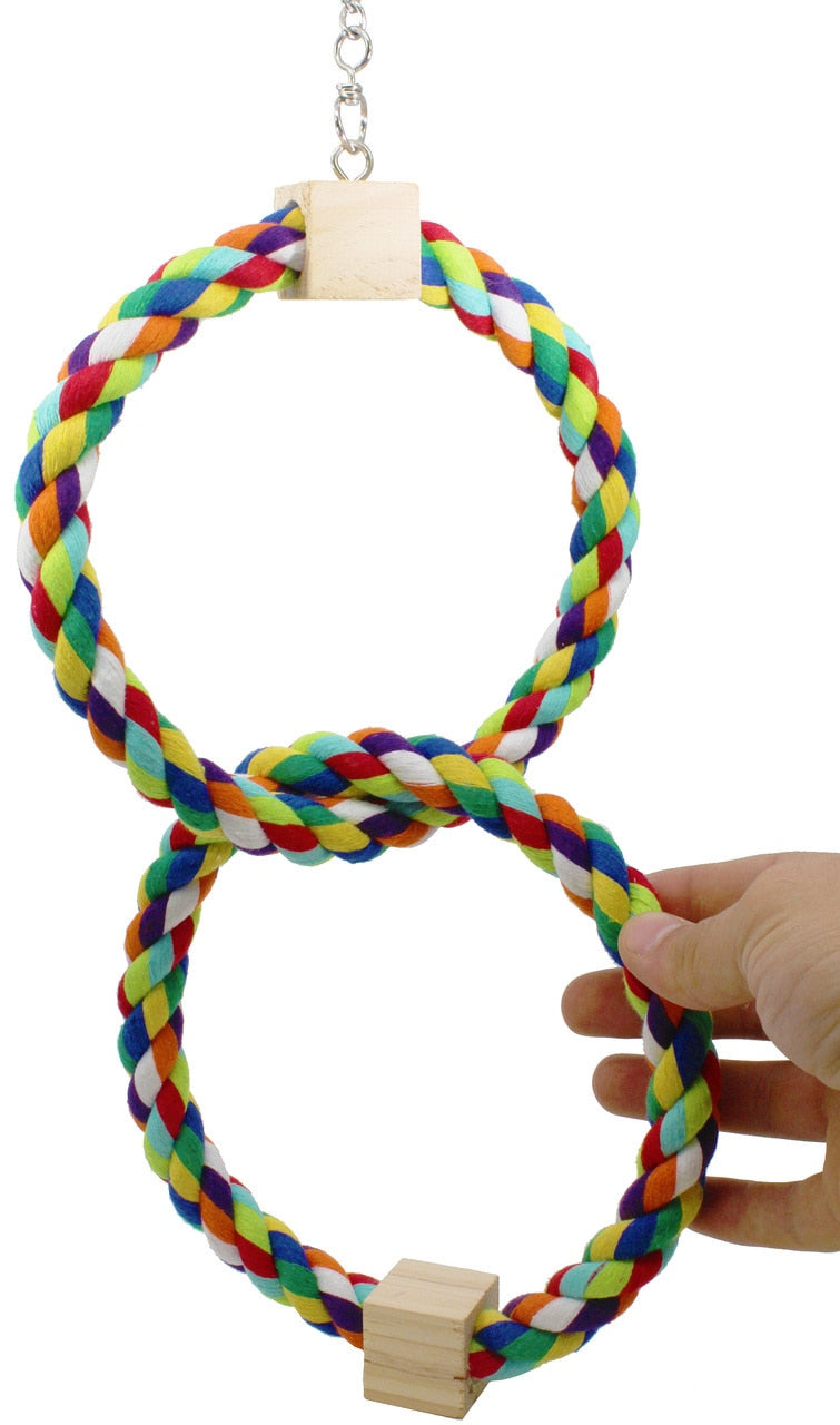 1677 Twin Rainbow Ring Bird Toy