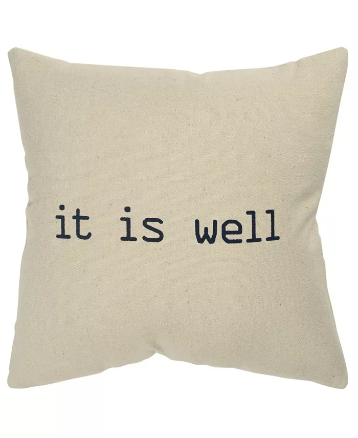 Rizzy Home Sentiment Polyester Filled Decorative Pillow， 20