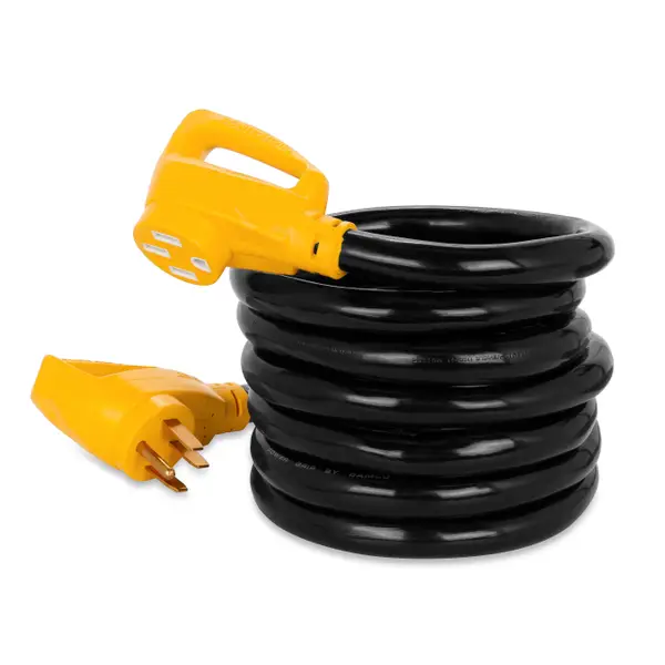 Camco 15' Heavy-Duty 50 Amp RV/Electric Car Extension Cord with Power Grip Handles